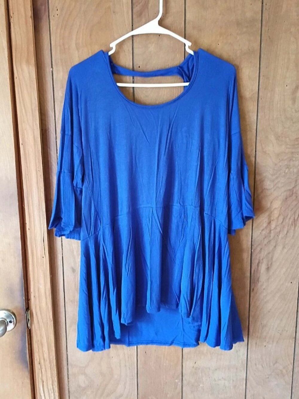Annabelle Women’s Blue Tunic Top Size S 3/4 Sleeve Flowy Polyester Spandex
